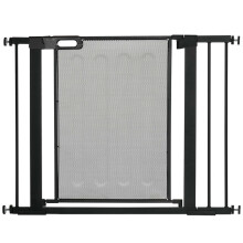 Treppenschutzgitter für Hunde mit automatischer Schließfunktion, 75-103 cm, Stahl, Schwarz, für Haustiere (ohne Bohren)
