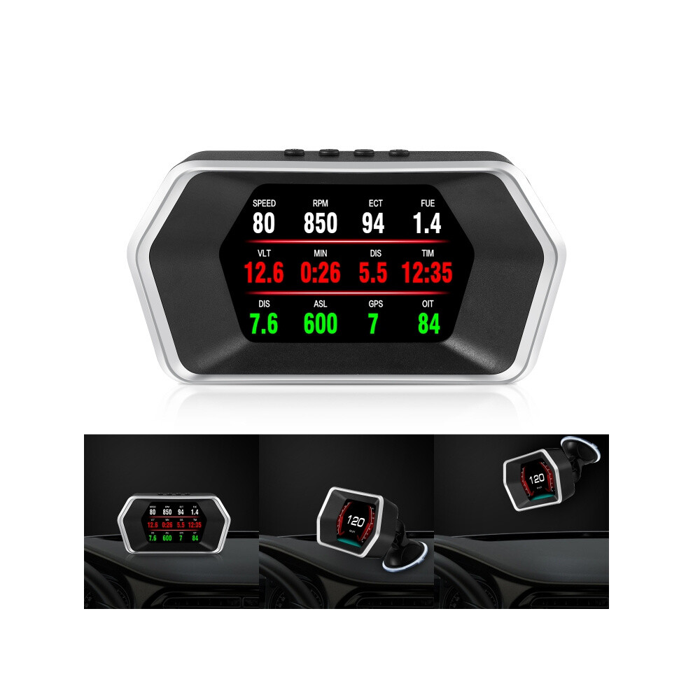 P17 Car Hud Head-Up Display Gps Speedometer Onboard Obd2 Fault Clearing Code Gifts:p17 9072918093987