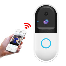 B50 720P slimme wifi-videodeurbel met afstandsbediening via mobiele telefoon, nachtzicht en SD-kaart (kleur: wit)