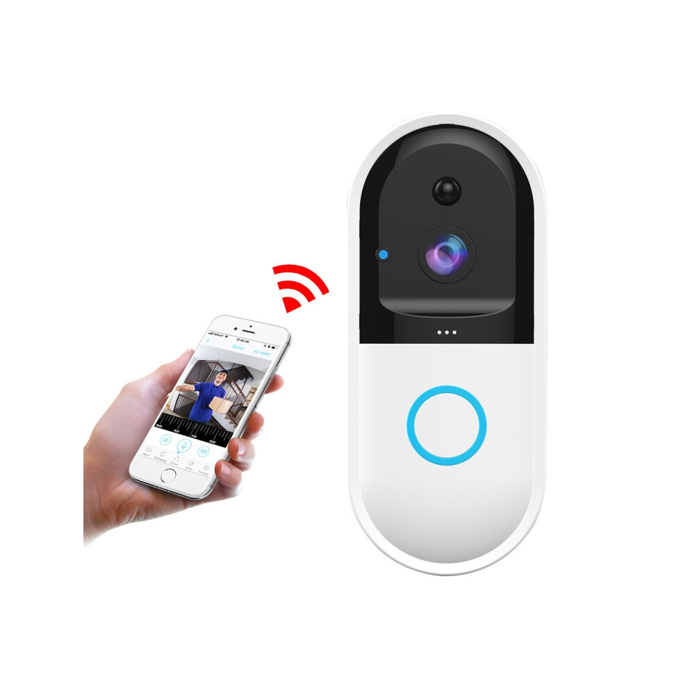 B50 720P Smart Wifi Video Doorbell Supports Remote Control Via Mobile Phone/Night Vision/Sd Card (Color: White) 9072918094090