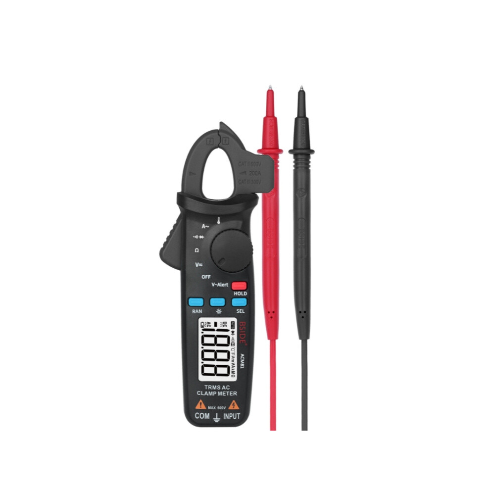 Bside Acm81 Digital Clamp Meter, Auto-Range 1Ma, Accuracy 200A, Dc/Ac Current, Multimeter (Black) Gifts:acm81 Black 9072918094526