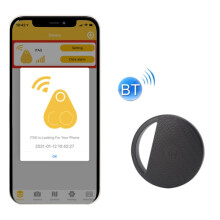 Hyc-S9 Round Bluetooth Item Finder/Mobile Phone Tracker/Locator With Two-Way Alarm (Black) - Sold In Sets Of 2 Gifts:Black