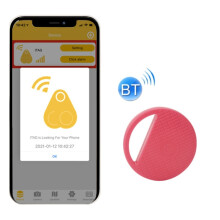 Hyc-S9 Round Bluetooth Item Finder, Mobile Phone Tracking And Locator, Anti-Loss Two-Way Alarm (Pink) - Sold In Sets Of 2 Gifts:Pink