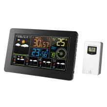 Reloj con estación meteorológica y pantalla a color Wifi con temperatura y humedad compatibles. Modelo: Estándar europeo. Enchufe europeo.
