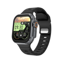 Iw9 Ultra Smart Bracelet, 2,04-inch kleurenscherm, Bluetooth bellen/hartslag/bloeddruk/zuurstofmeting (gunmetal) Cadeau: Verkleurd zwart