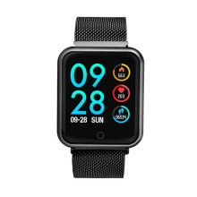 P68 Smartwatch Hartslagmeter Bloeddrukmeter Activiteitentracker (Zwart Staal) Cadeau: TBD056989501F