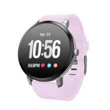 De V11 smartwatch beschikt over realtime hartslag- en bloeddrukmeting, meerdere sportmodi en een ademend lichteffect. Hij is compatibel met zowel A