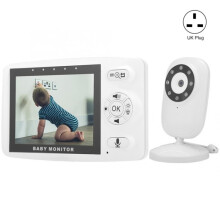 835P Babyphone vidéo sans fil 3,5 pouces avec vision nocturne infrarouge et caméra de sécurité vocale (norme britannique) - Cadeau : 835P