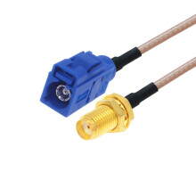 20 cm Antennenverlängerungskabel RG316 (SMA-Buchse, FAKRA-C-Buchse) Geschenk: SMA-Buchse auf FAKRA-C-Buchse