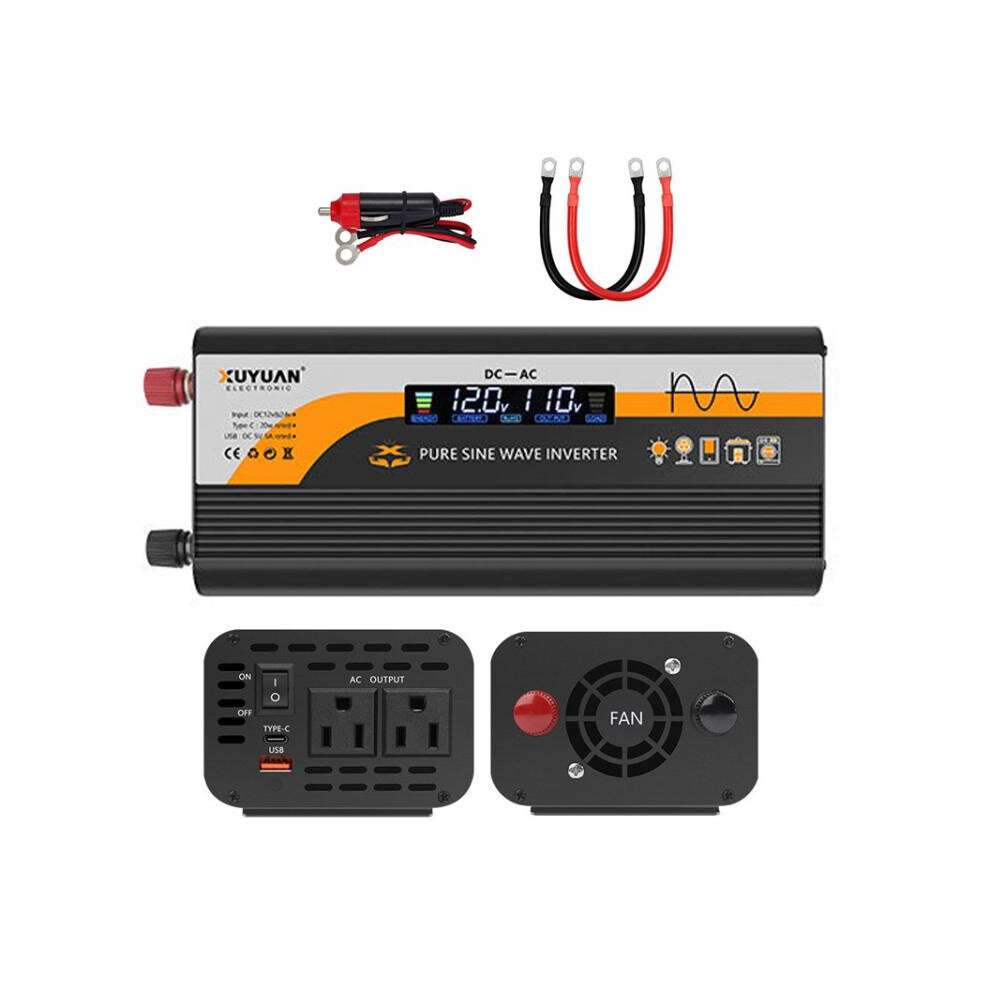 Xuyuan 12V/24V To 110V Pure Sine Wave Inverter Power Inverter (Us Standard), Specifications Gifts: 2000W, Black Gifts:2000w Black 9072918101651