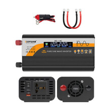 12V/24V naar 220V zuivere sinusomvormer universele auto-omvormer, specificaties: 1400W, zwart.