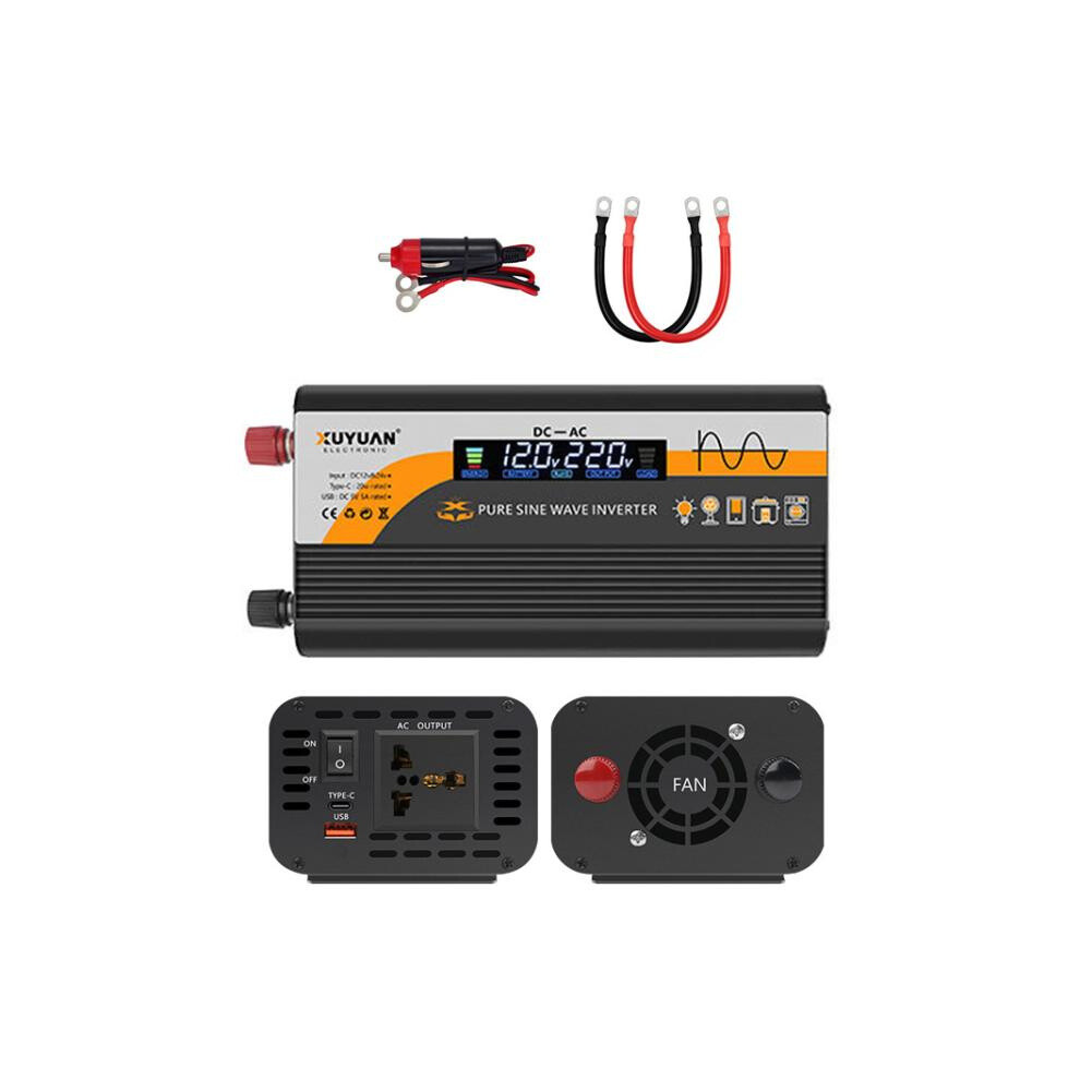 12V/24V To 220V Pure Sine Wave Inverter Universal Car Converter, Specification Gifts: 1400W, Black. Gifts:1400w Black 9072918102627
