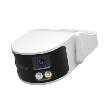 Caméra étanche Srihome SH070 4 MP à double objectif ultra grand-angle avec vision nocturne couleur (norme européenne) - Cadeau : prise UE