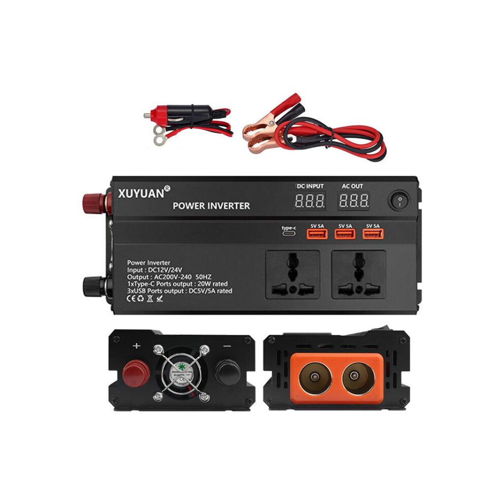 Xuyuan 12V/24V To 220V Car Power Inverter Compatible Led Display Screens, Specifications Gifts: 1200W Gifts:1200w 9072918102658