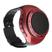 Altavoz Bluetooth portátil estilo reloj U6, palo para selfies, altavoz inteligente deportivo (rojo) Regalos: rojo