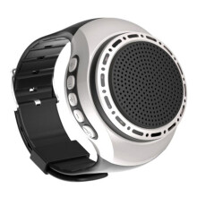U6-kellotyylinen puettava Bluetooth-kaiutin selfiekepillä, urheiluälykaiutin (hopea) Lahjat: hopeinen