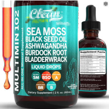 (Seaweed drops 60ml) Gotas de ají Suplementos corporales Gotas de algas marinas de nuez negra Suplementos dietéticos