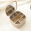 Double Compartment Beige Travel Jewelry Box 1pc 3