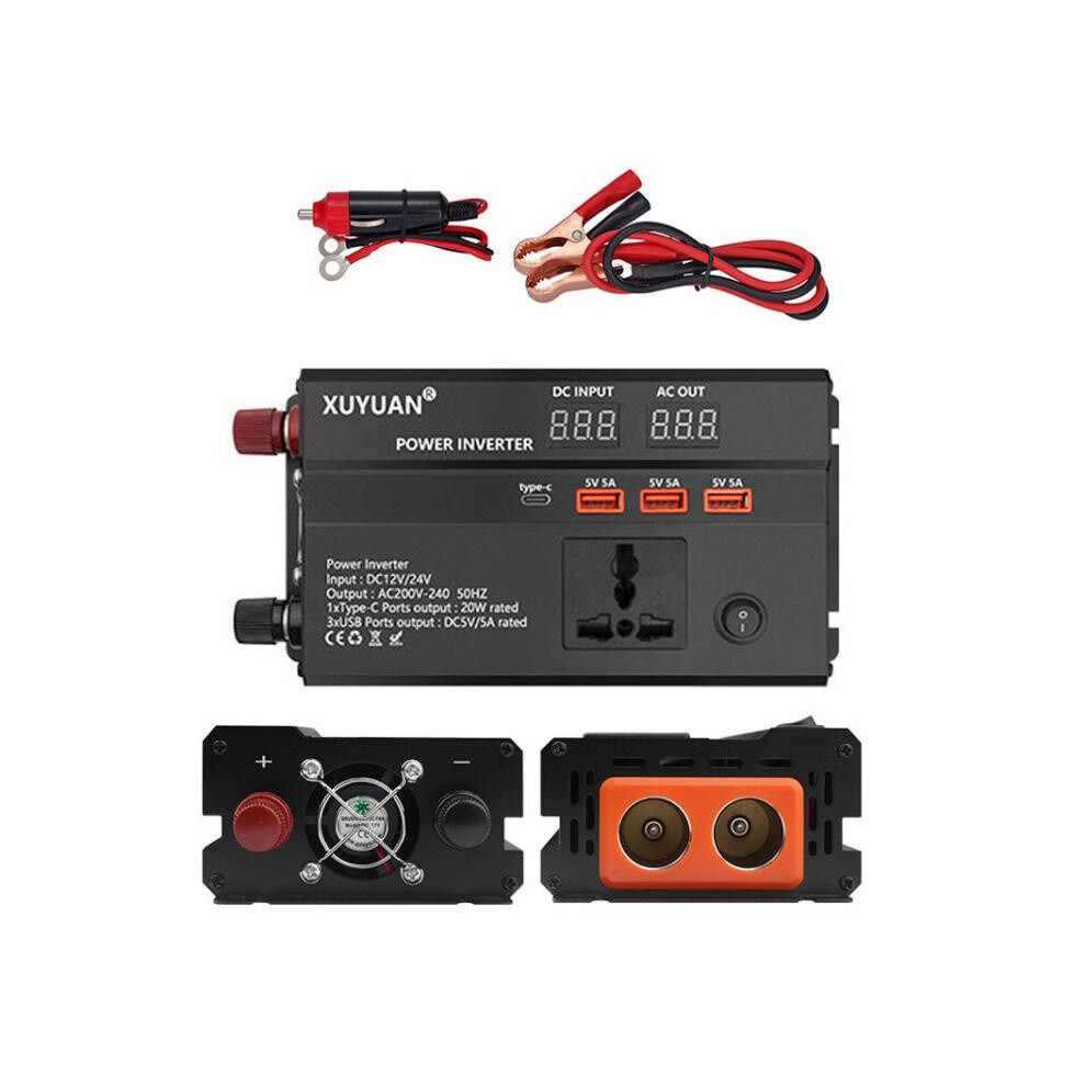 Xuyuan 12V/24V To 220V Car Power Inverter Compatible Led Display Screens, 600W Gifts:600w 9072918084220