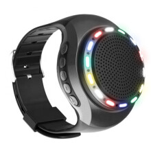 Enceinte Bluetooth portable U6 style montre, perche à selfie, enceinte connectée pour le sport (noir) - Cadeau : noir