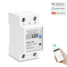 Méadar Cliste Tuya Wifi Cianrialtán Méadar Cumhachta LCD Briseoir Ciorcaid Tacaíonn le Alexa agus Google Bronntanais: ZMAi-90