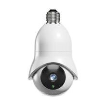 DP31 - Ampoule caméra HD 2 MP Wi-Fi à lumière unique avec détection de mouvement et vision nocturne (blanche) - Cadeau : Source lumineuse unique