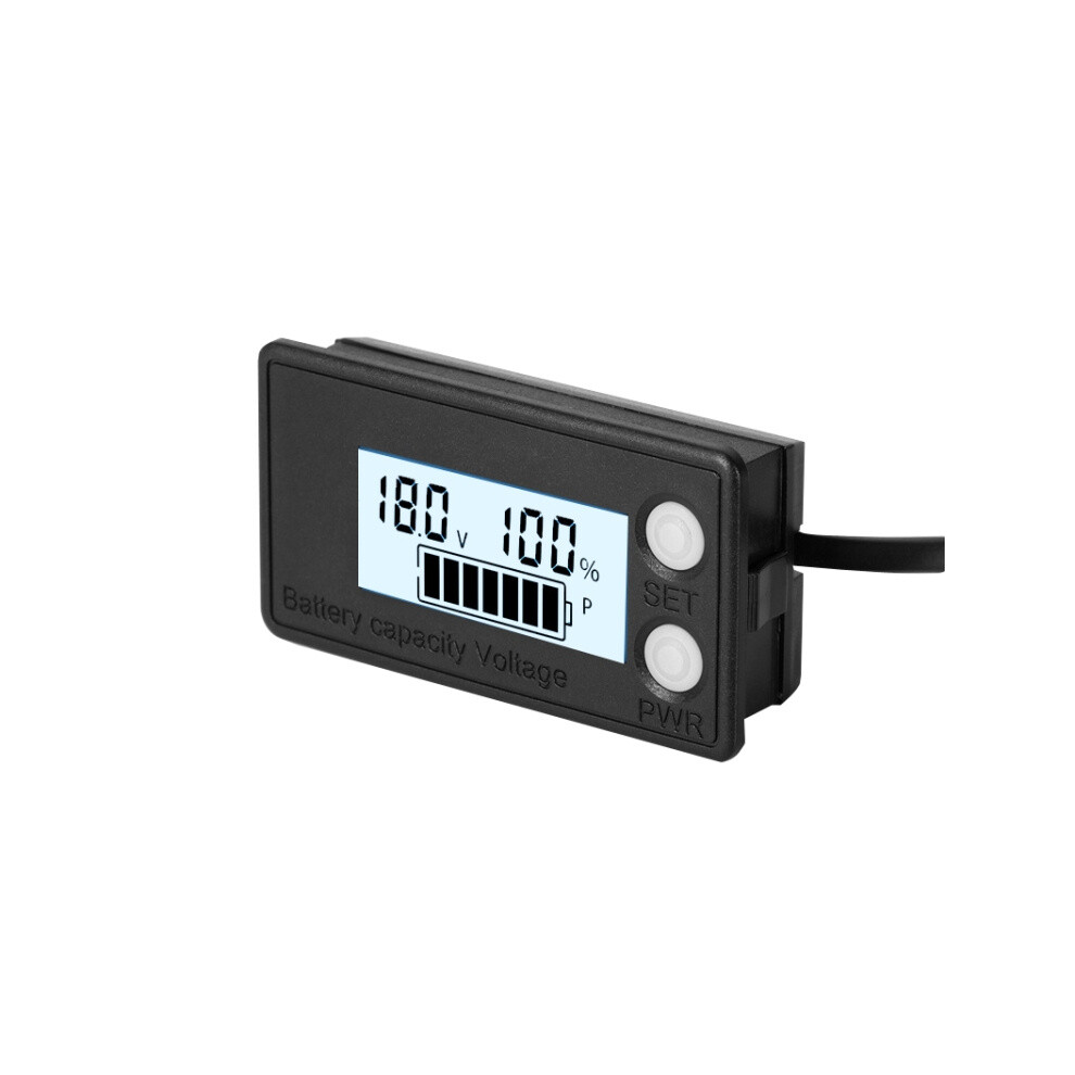 Waterproof Lcd Two-Wire Lead-Acid Lithium Battery Digital Display Voltmeter/Power Meter 8-72V (White) Gifts:8-72V (White) 9072918085623