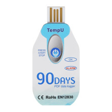 Tempu Einweg-Temperaturrekorder, kompatibel mit Kühltransportfahrzeugen (90 Tage), Geschenkverpackung: 90 Tage