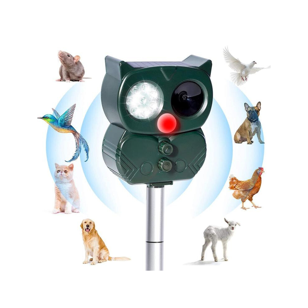 Five-Speed Frequency Modulation + Voice-Controlled Ultrasonic Solar-Powered Animal Repellent (704) Gifts:704 9072918087351