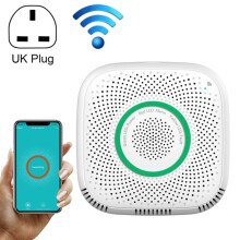 Détecteur de gaz connecté Ty-Gsa-87 avec Wi-Fi, caractéristiques et accessoires inclus : prise britannique standard.