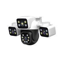 Escam PT223 3x4 MP Bewegungsmelder-WLAN-PTZ-Kamera mit drei Ansichten, Steckerspezifikation: Europäischer Standard (weiß).