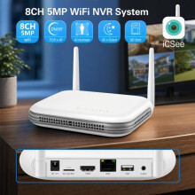 8-kanavainen langaton videotallennin (NVR) 5 megapikselin/3 megapikselin Wifi-kameroilla, tukee 2,5 tuuman kiintolevyjä ja TF-kortteja (Yhdysvaltain