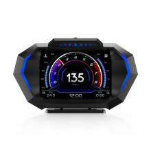 P24 Multifunctioneel In-Vehicle HUD Head-Up Display OBD+GPS Digitale Snelheidsmeter en Hellingsmeter Cadeaus:P24