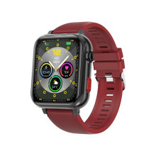 G18 Smartarmband met 1,83-inch kleurenscherm en siliconen bandje voor niet-invasieve bloedglucose- en urinezuurmeting (rood). Cadeau: rood