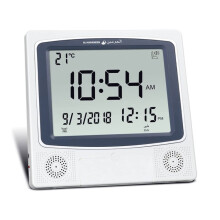 Sveglia digitale da tavolo con calendario perpetuo, compatibile con lo studio (bianco grigiastro) Regali: Bianco grigiastro