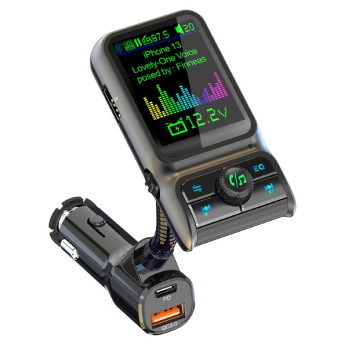 BC85 Auto-Bluetooth-5.0-Transmitter mit farbigem Bildschirm und MP3-Player (Geschenkidee): BC85