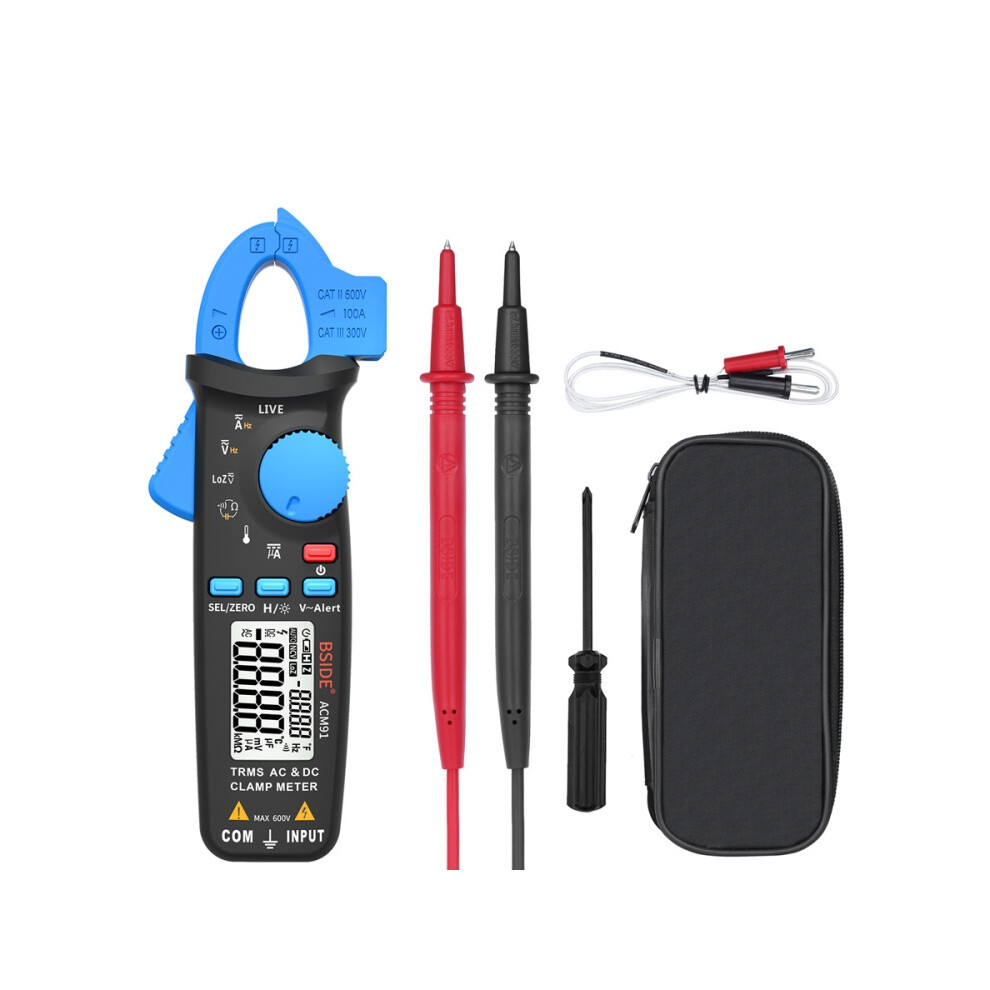 Bside Acm91 Digital Clamp Meter Ac/Dc Current 1Ma True Rms Auto-Range Capacitor Tester Multimeter (Blue) Gifts:acm91 Blue 9072918089263