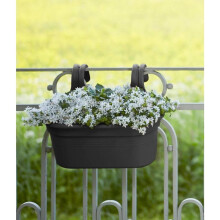 elho Green Basics Easy Hanger Large Balcony Planter Pot Flowerpot - Living Black