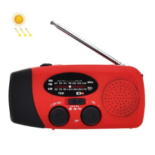 Radio de emergencia multifuncional con alarma contra desastres, alimentada por energía solar y con manivela, modelo Hrd-902.