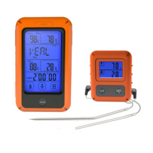 Thermomètre alimentaire sans fil, écran tactile, double canal, pour barbecue et cuisine : TS-TP20