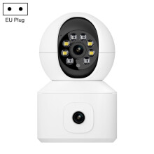 Escam QF010 2x2MP wifi-camera met dubbele lens en tweewegs spraak- en bewegingsdetectie (Europese standaard) Cadeau: QF010