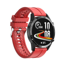 Montre connectée I9 de 1,5 pouce avec moniteur de fréquence cardiaque, de pression artérielle et d'oxygène sanguin, couleur : rouge.