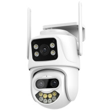 De QX102 3MP wifi-camera met drie lenzen ondersteunt tweewegs spraakcommunicatie en infrarood nachtzicht (Europese standaard). Cadeau: QX102