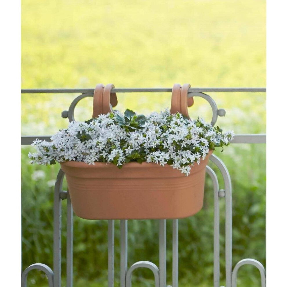 Elho Green Basics Easy Hanger Large Balcony Hanging Planter Flowerpot Mild Terra
