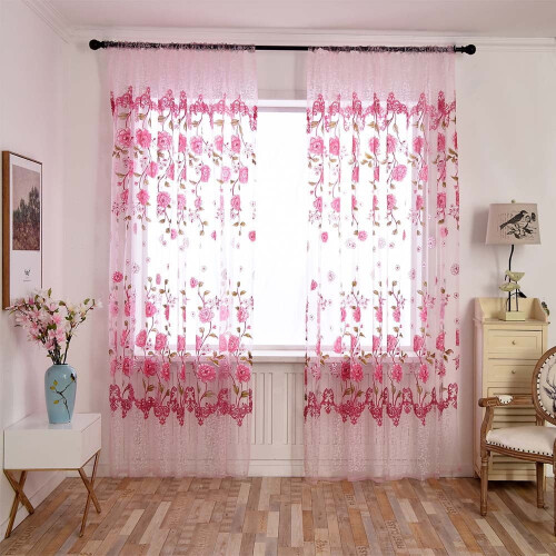Sheer Tulle Voile Curtains Blackout Panel for Bedroom 2