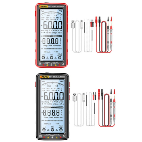 Aneng 681 Ψηφιακή Οθόνη LCD Έξυπνο Πολύμετρο Αυτόματης Φόρτισης (Μαύρο) Δώρα:681 Μαύρο 2