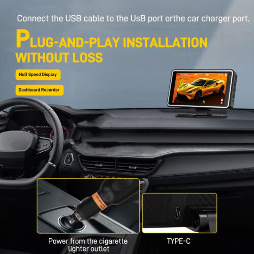 Κάμερα αυτοκινήτου 5 ιντσών 1080P με οθόνη Wifi Hud, Δώρα Dashcam: L5965 2