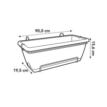 Barcelona Trough Planter 90cm Taupe Recycled Plastic Outdoor Garden Pot