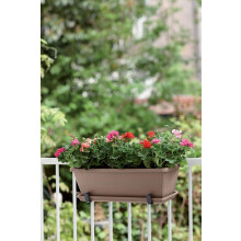 Barcelona Trough 70cm Taupe Planter Plastic Balcony Outdoor with Drainage