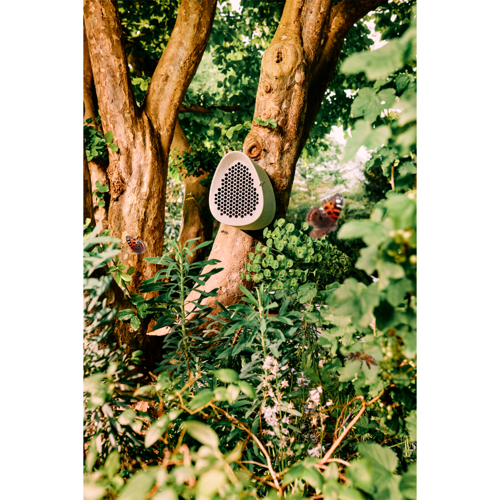 Essential Bee Hotel 18cm Grey Fibrous Outdoor Bee Shelter Garden Balcony - Image 3